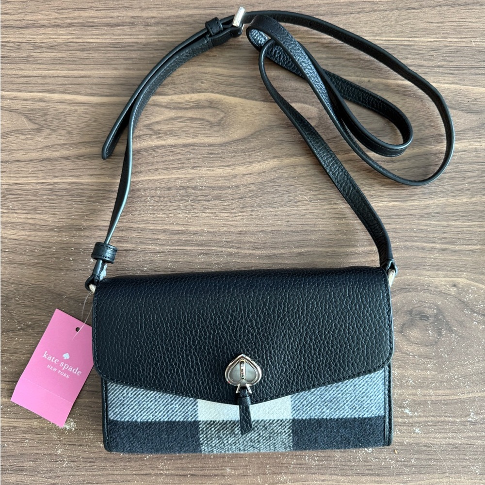 NWT Kate Spade Marti Festive Buffalo Check Wristlet/Crossbody